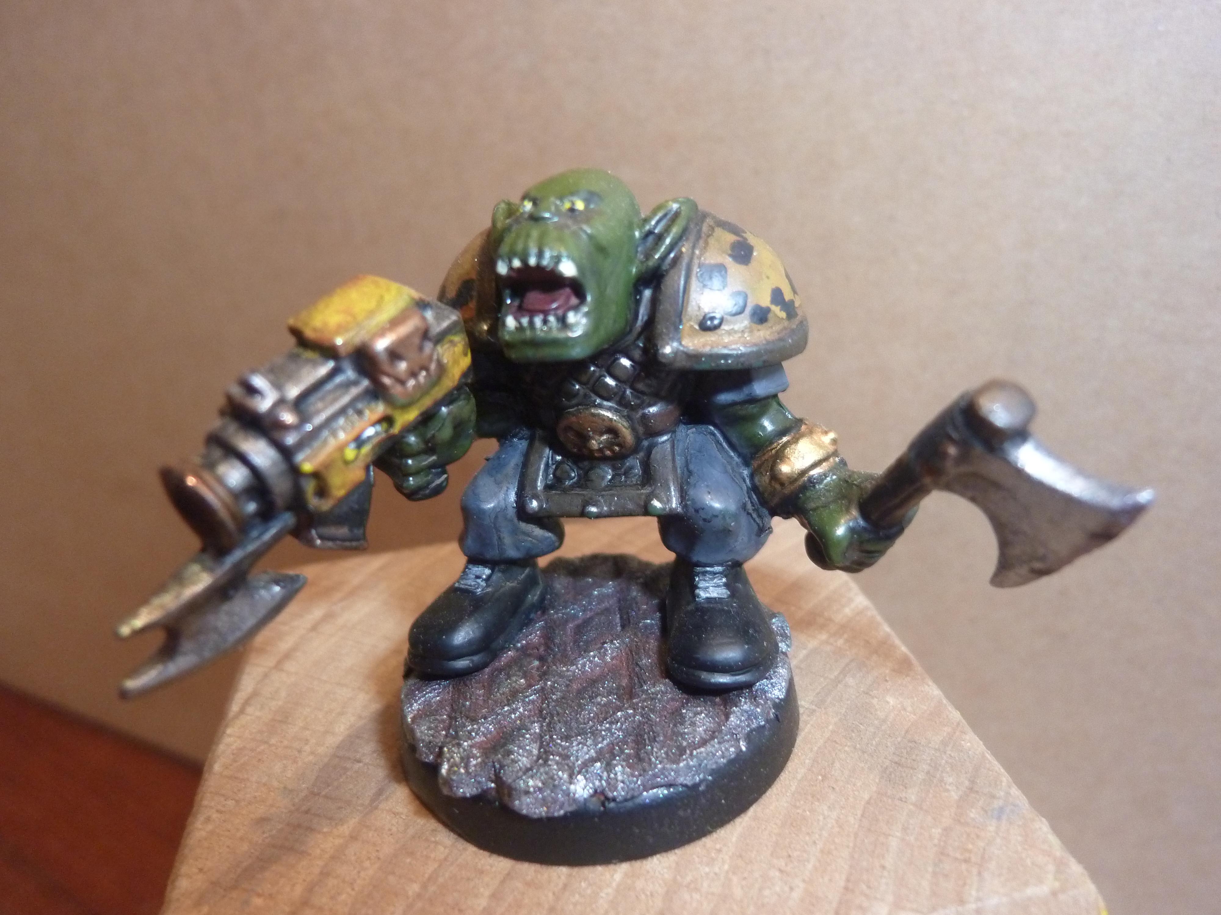 Figurine Space Ork Warhammer 40k Peinte - Occasion, Référence P221